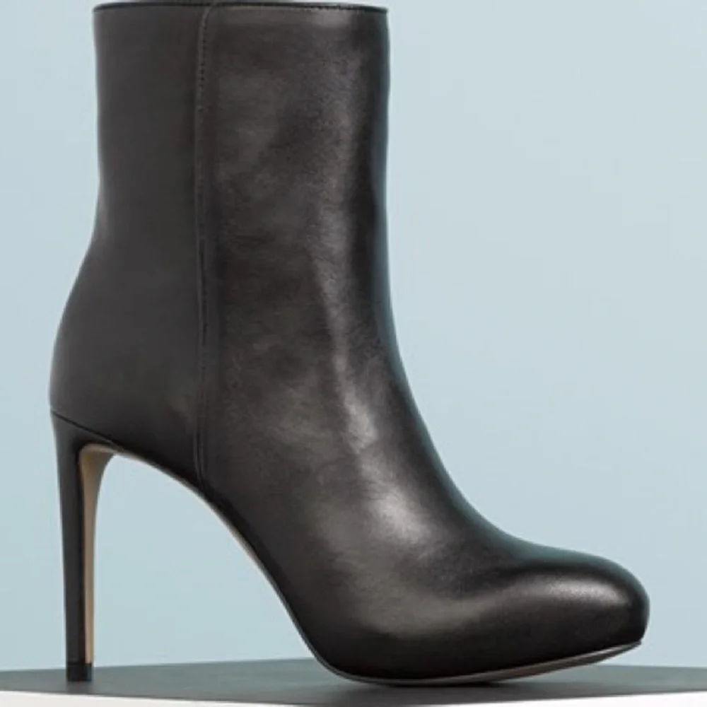 Louise et Cie Black Leather Stiletto Ankle Boots